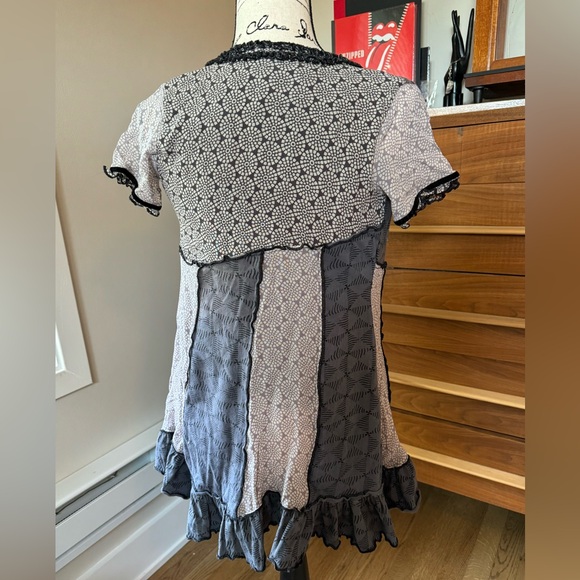 Bundle 3 for $10 DIDI gray patchwork beaded wrap top. - Picture 2 of 15